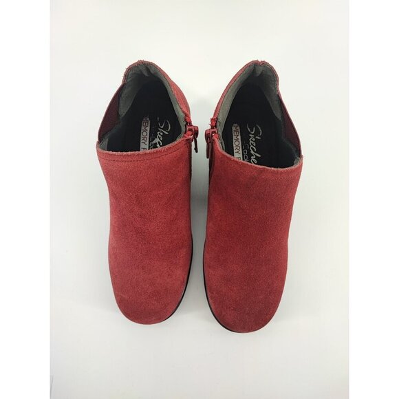 Skechers Women's Parallel Ditto Burgundy Suede Wedge Bootie Size 5.5 US - Picture 4 of 8